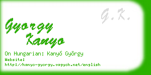 gyorgy kanyo business card