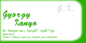 gyorgy kanyo business card